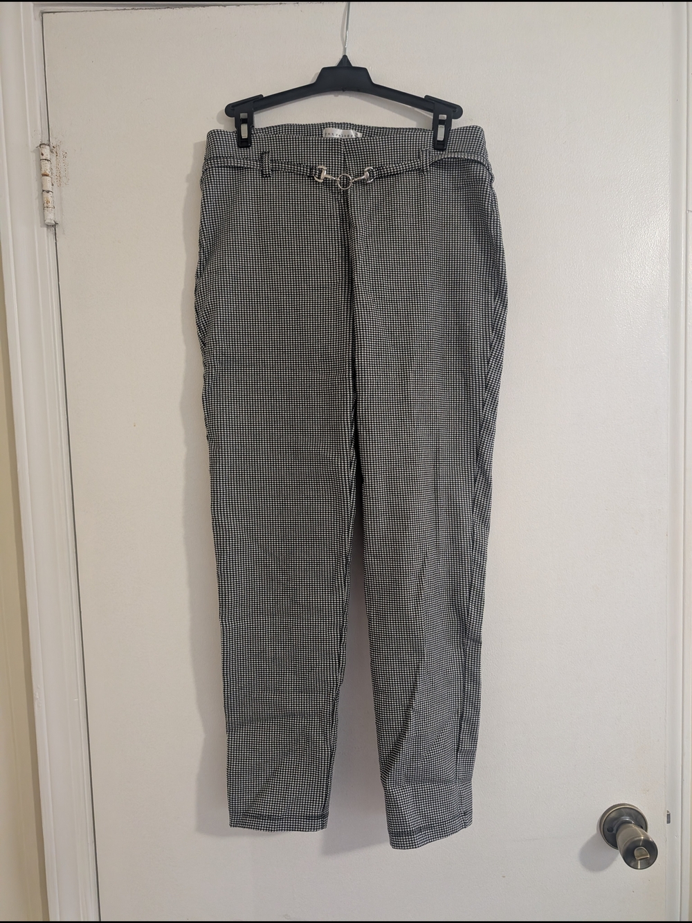 Retrology Houndstooth Ankle Pants Workwear Business Casual Dark Academia